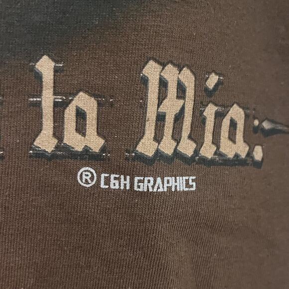 Vintage 90s Jesus Crown Of Thorns Graphic T Shirt Size 2XL Brown Religious Cross - Picture 7 of 9